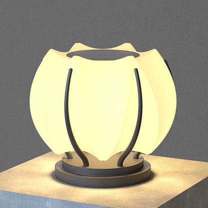 Contemporary Creative Flower Iron Plastic LED Post Head Light For Garden