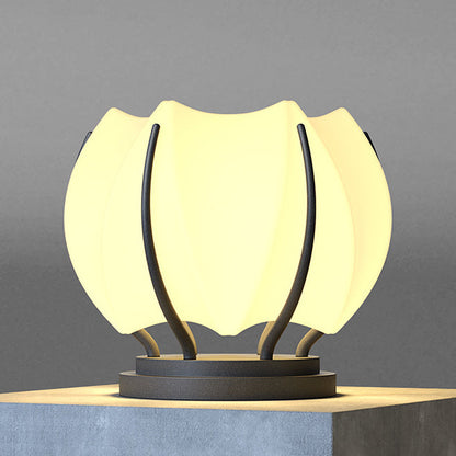 Contemporary Creative Flower Iron Plastic LED Post Head Light For Garden