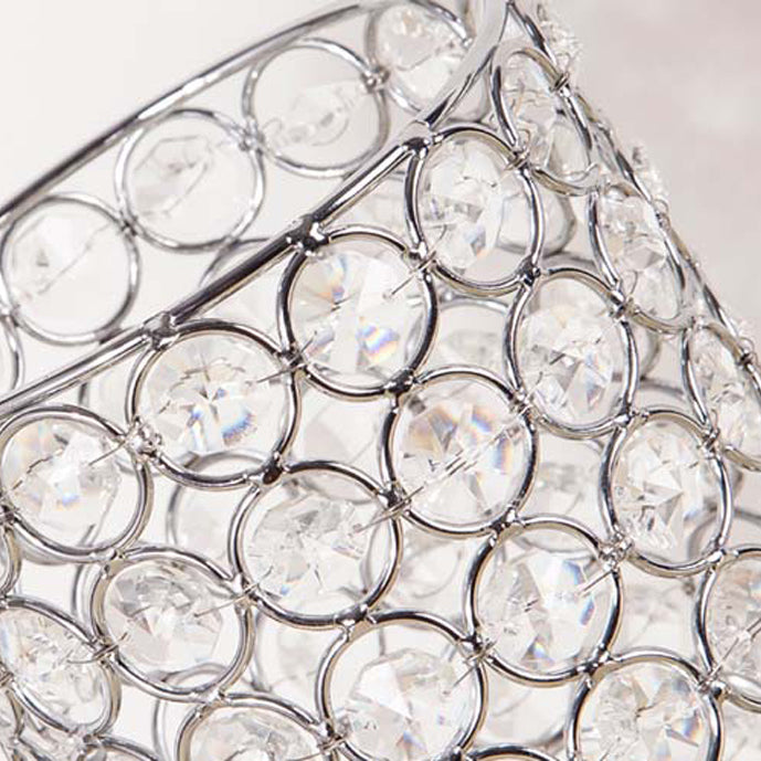 Modern Simplicity Cylinder Iron Crystal 1-Light Table Lamp For Living Room