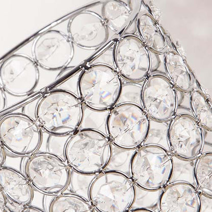 Modern Simplicity Cylinder Iron Crystal 1-Light Table Lamp For Living Room