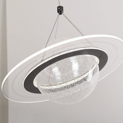 Contemporary Creative Moon Iron Acrylic LED Pendant Light For Living Room