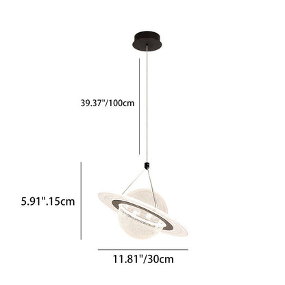 Contemporary Creative Moon Iron Acrylic LED Pendant Light For Living Room