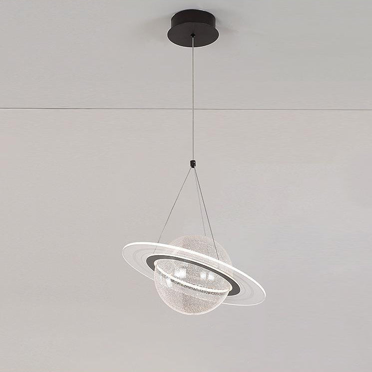 Contemporary Creative Moon Iron Acrylic LED Pendant Light For Living Room