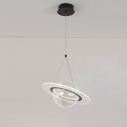 Contemporary Creative Moon Iron Acrylic LED Pendant Light For Living Room
