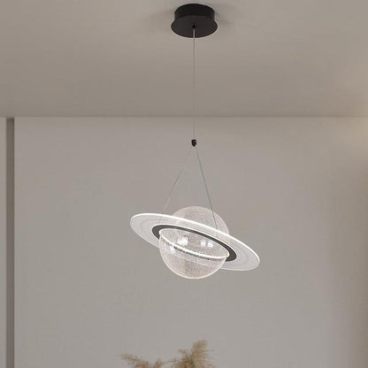 Contemporary Creative Moon Iron Acrylic LED Pendant Light For Living Room