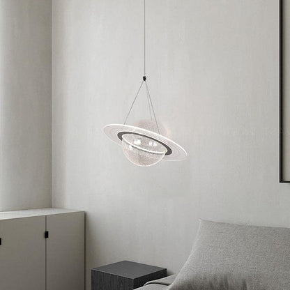 Contemporary Creative Moon Iron Acrylic LED Pendant Light For Living Room