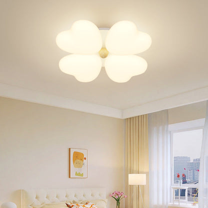 Contemporary Creative Heart Iron Plastic LED Semi-Flush Mount Ceiling Light For Bedroom