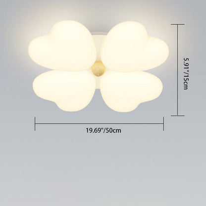 Contemporary Creative Heart Iron Plastic LED Semi-Flush Mount Ceiling Light For Bedroom