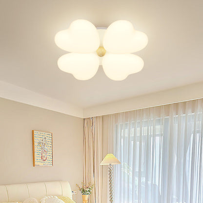 Contemporary Creative Heart Iron Plastic LED Semi-Flush Mount Ceiling Light For Bedroom