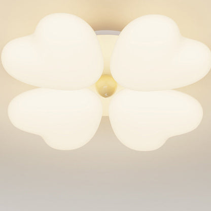 Contemporary Creative Heart Iron Plastic LED Semi-Flush Mount Ceiling Light For Bedroom