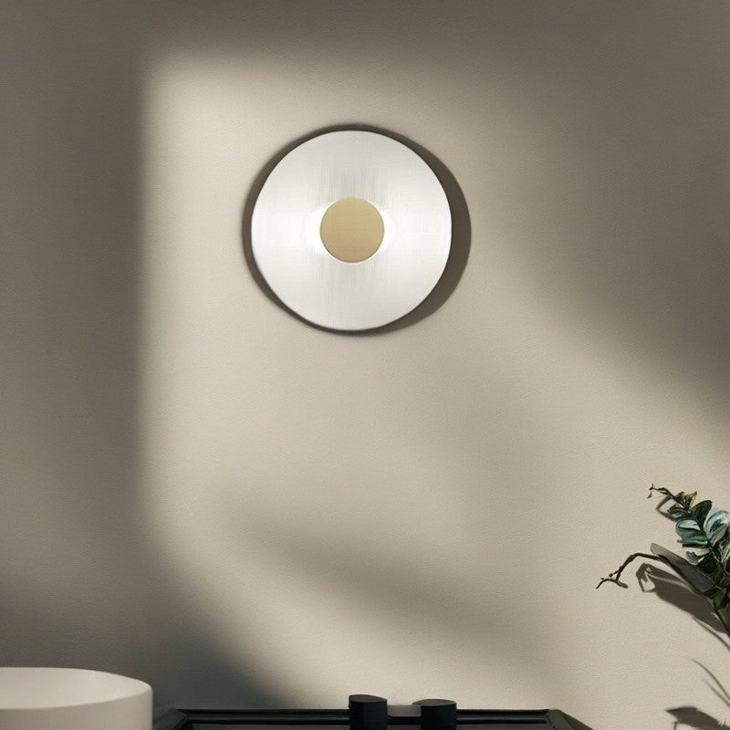 Contemporary Nordic Round Iron Glass LED Wall Sconce Lamp For Living Room