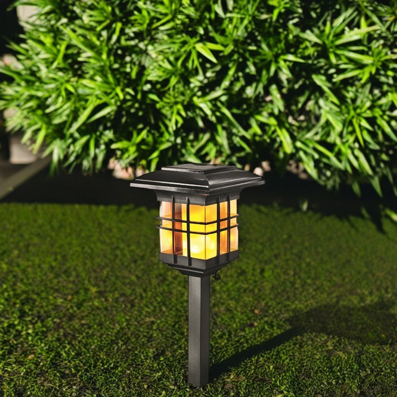 Modern Minimalist Column Plastic LED Solar Standing Floor Lamp For Garden