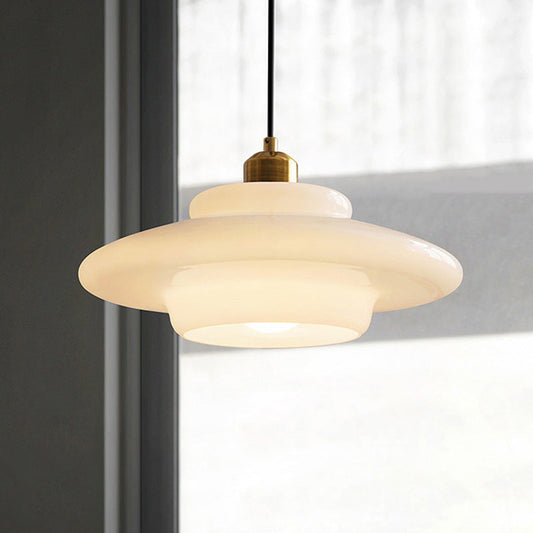 Contemporary Creative Round Iron Glass 1-Light Pendant Light For Living Room