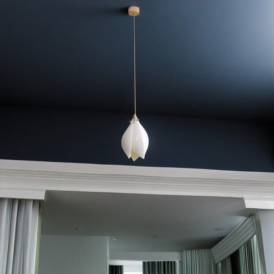 Traditional Chinese Flower Iron Ceramic 1-Light Pendant Light For Living Room