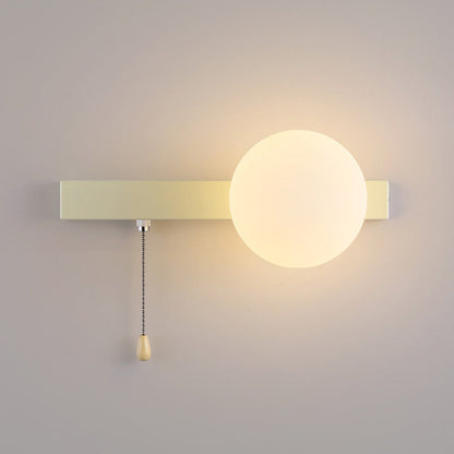 Contemporary Scandinavian Globe Iron Glass 1-Light Wall Sconce Lamp For Living Room