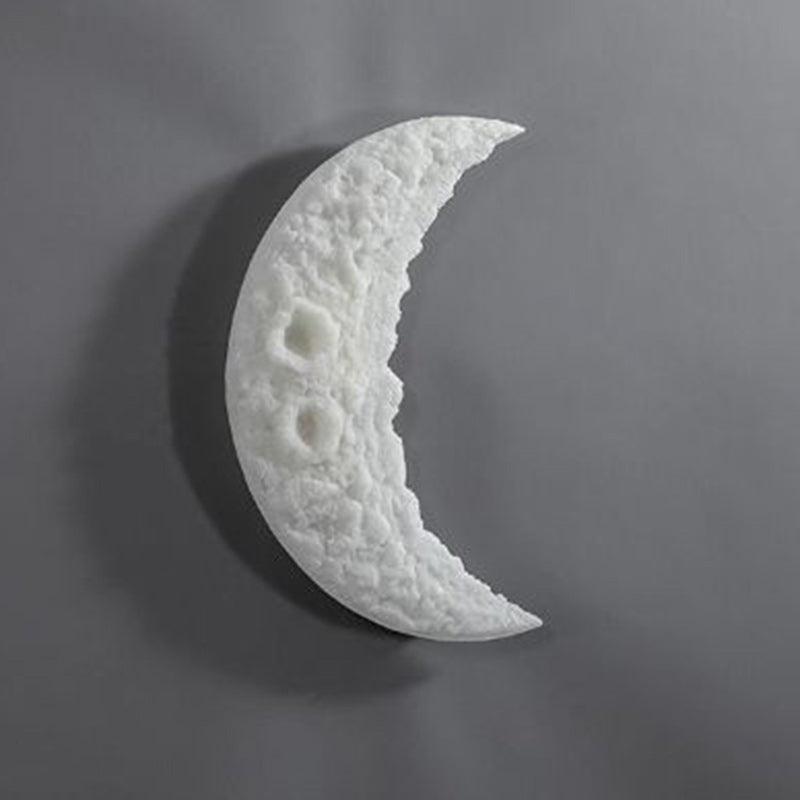 Contemporary Nordic Moon Iron Plastic LED Wall Sconce Lamp For Living Room