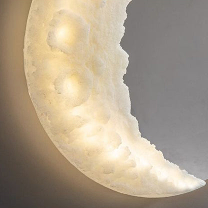 Contemporary Nordic Moon Iron Plastic LED Wall Sconce Lamp For Living Room