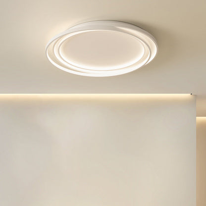 Modern Minimalist Round Iron Plastic LED Flush Mount Ceiling Light For Living Room