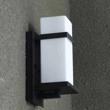 Modern Minimalist Rectangular Iron Glass 1-Light Wall Sconce Lamp For Garden