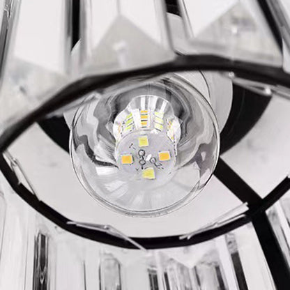 Modern Minimalist Cylinder Iron Glass 1-Light Semi-Flush Mount Ceiling Light For Living Room