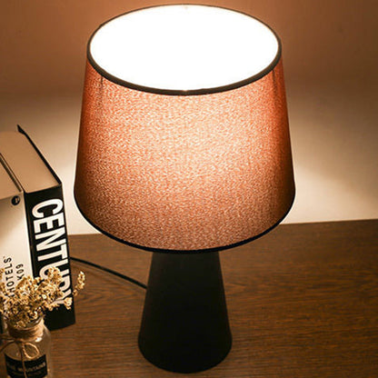 Contemporary Nordic Drum Iron Fabric 1-Light Table Lamp For Living Room