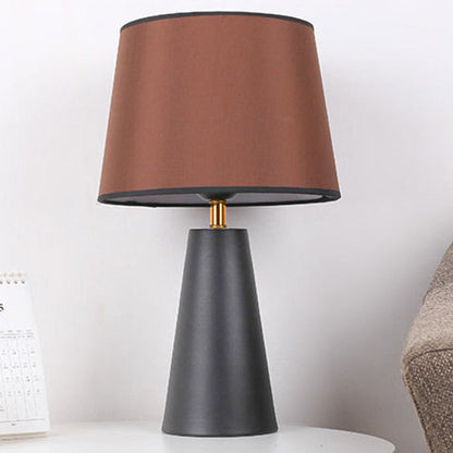 Contemporary Nordic Drum Iron Fabric 1-Light Table Lamp For Living Room