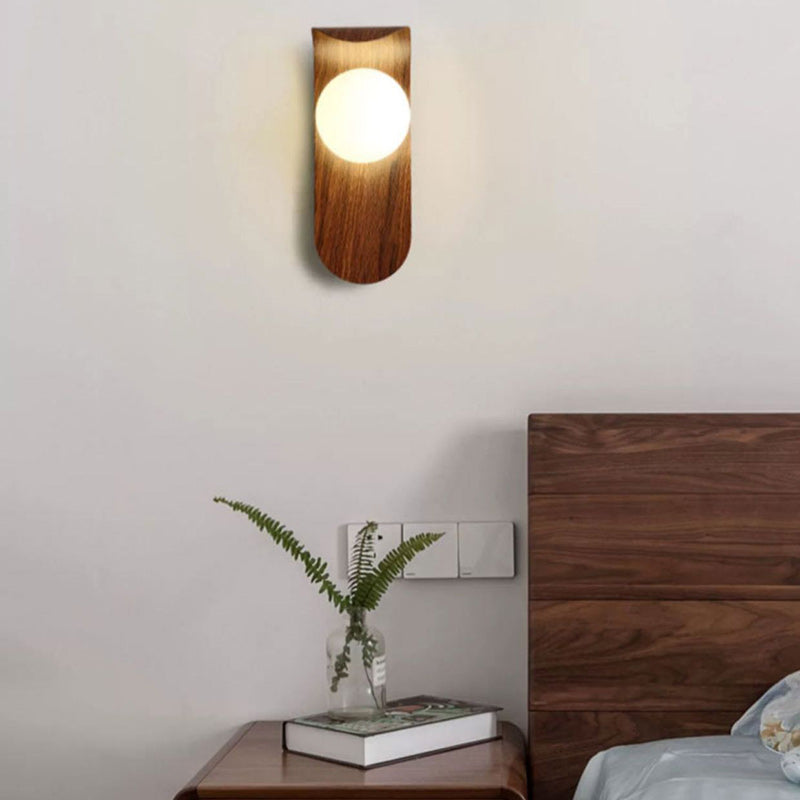 Contemporary Nordic Globe Iron Glass 1-Light Wall Sconce Lamp For Living Room
