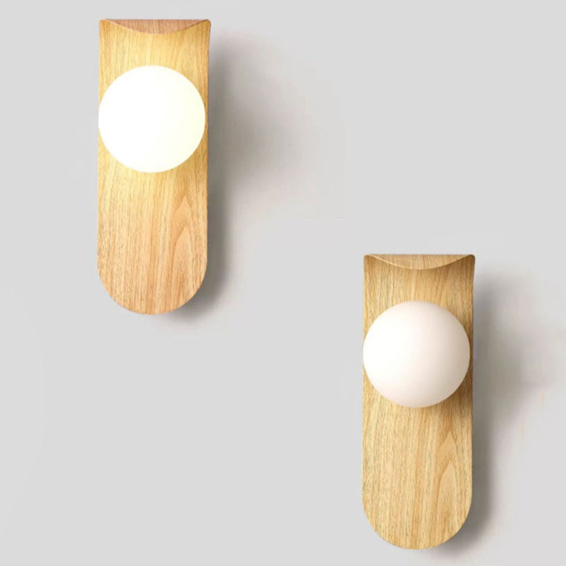 Contemporary Nordic Globe Iron Glass 1-Light Wall Sconce Lamp For Living Room