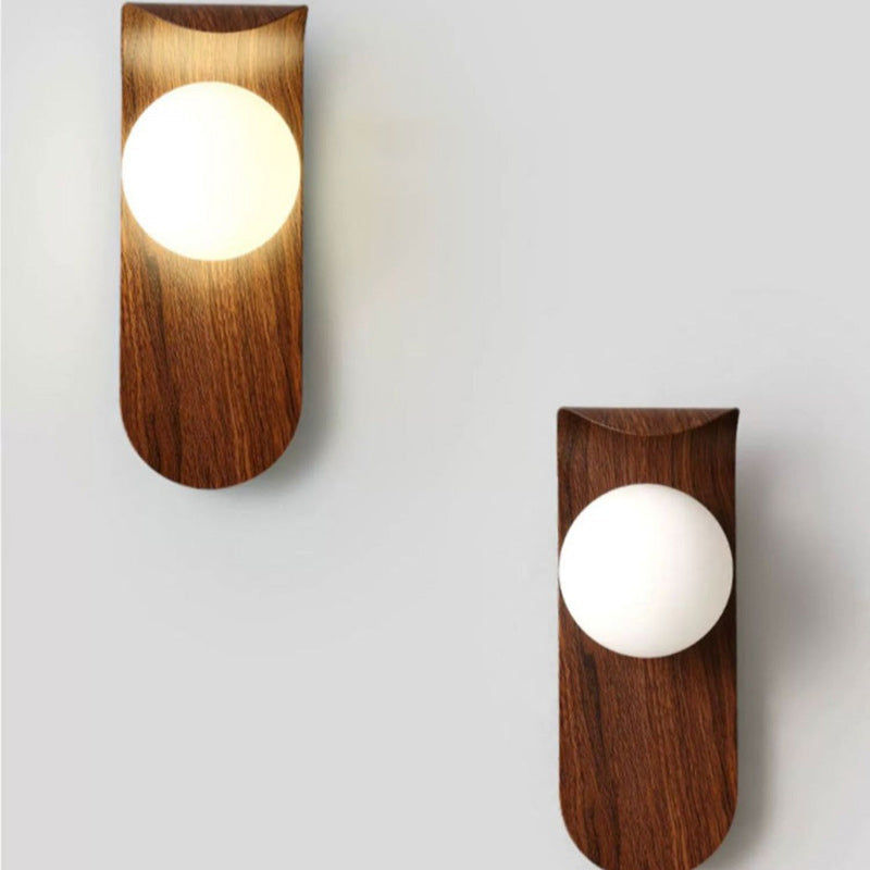 Contemporary Nordic Globe Iron Glass 1-Light Wall Sconce Lamp For Living Room