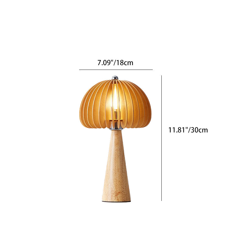 Traditional Vintage Oval Iron Wood 1-Light Table Lamp For Living Room