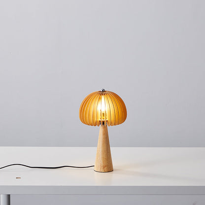 Traditional Vintage Oval Iron Wood 1-Light Table Lamp For Living Room