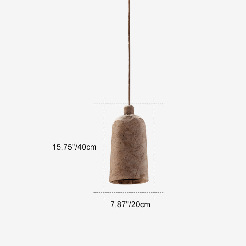 Traditional Japanese Foam Resin Iron 1-Light Pendant Light For Bedroom
