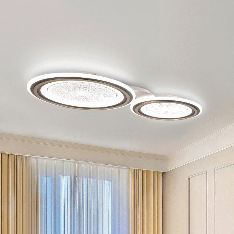 Modern Simplicity Round Aluminum Acrylic LED Flush Mount Ceiling Light For Living Room