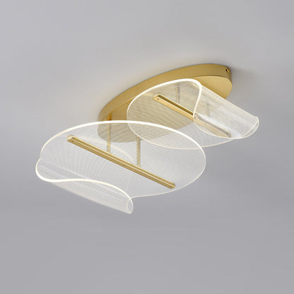 Modern Luxury Round Base Aluminum Irregular Acrylic LED Flush Mount Ceiling Light For Living Room