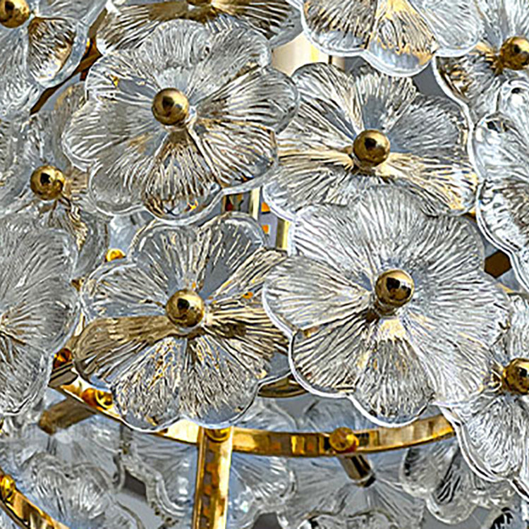 伝統的なフランスの花びらの丸型金具ガラス製1灯ペンダントライト（寝室用） 