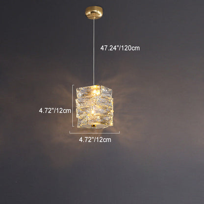 Modern Luxury Spiral Stainless Steel Crystal Cylinder LED Pendant Light For Bedroom