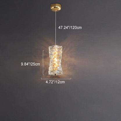 Modern Luxury Spiral Stainless Steel Crystal Cylinder LED Pendant Light For Bedroom