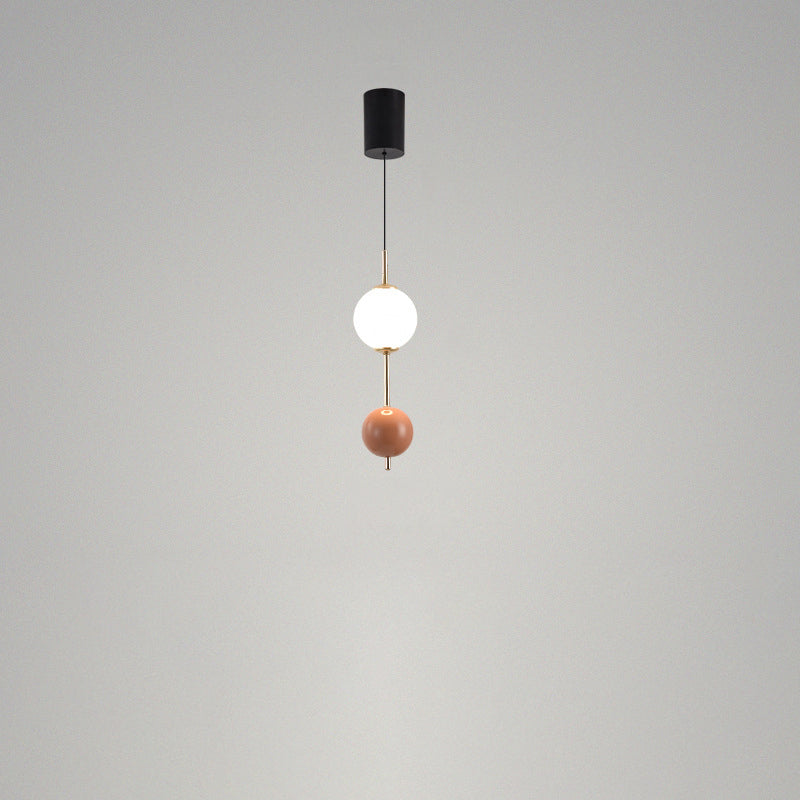 Modern Minimalist Iron Adjustable Wire Colorful Round Ball LED Pendant Light For Bedroom