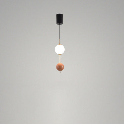 Modern Minimalist Iron Adjustable Wire Colorful Round Ball LED Pendant Light For Bedroom