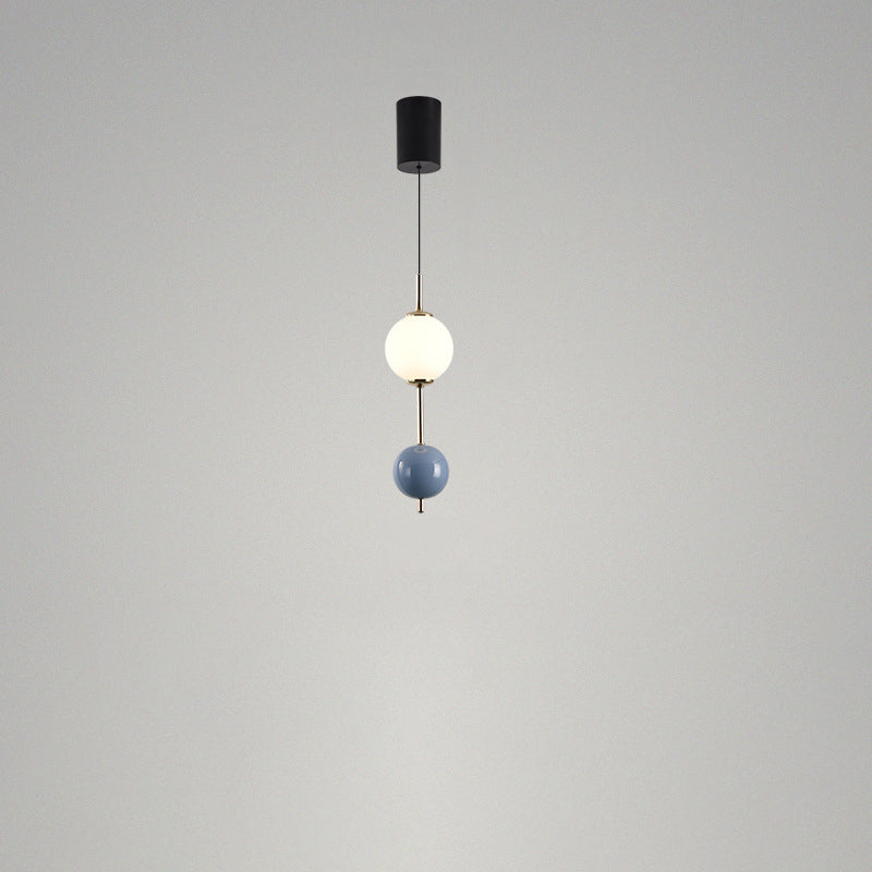 Modern Minimalist Iron Adjustable Wire Colorful Round Ball LED Pendant Light For Bedroom