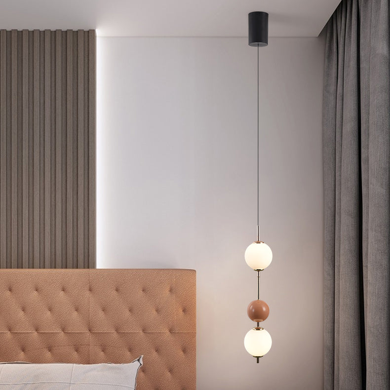 Modern Minimalist Iron Adjustable Wire Colorful Round Ball LED Pendant Light For Bedroom