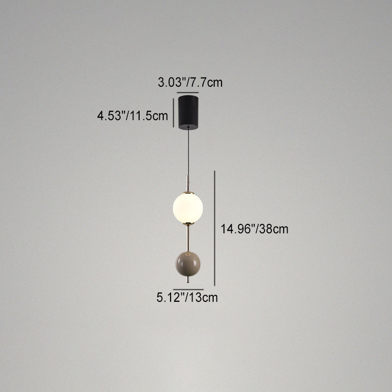Modern Minimalist Iron Adjustable Wire Colorful Round Ball LED Pendant Light For Bedroom
