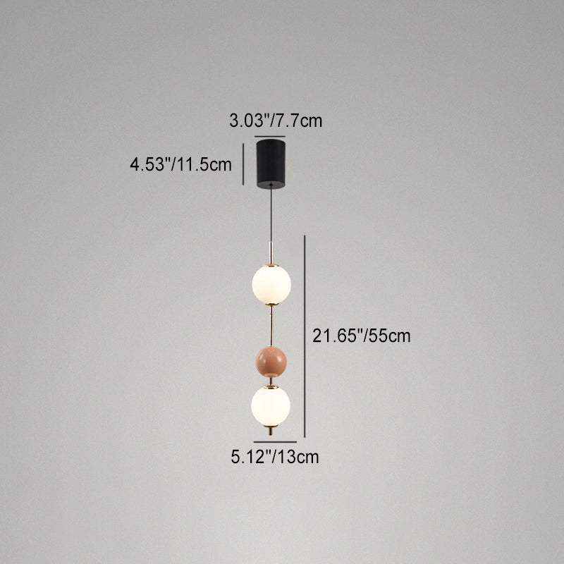 Modern Minimalist Iron Adjustable Wire Colorful Round Ball LED Pendant Light For Bedroom