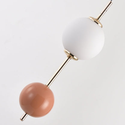 Modern Minimalist Iron Adjustable Wire Colorful Round Ball LED Pendant Light For Bedroom