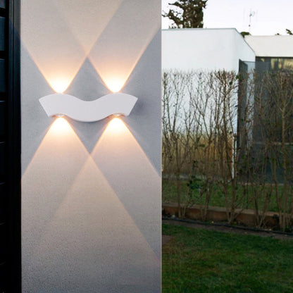 Modern Simplicity Waterproof Aluminum Wave LED Wall Sconce Lamp For Outdoor