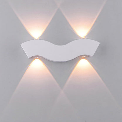 Modern Simplicity Waterproof Aluminum Wave LED Wall Sconce Lamp For Outdoor