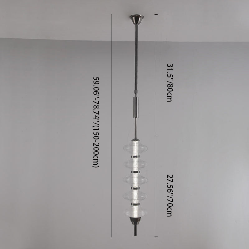 Contemporary Creative Gourd Hardware Glass LED Pendant Light For Living Room