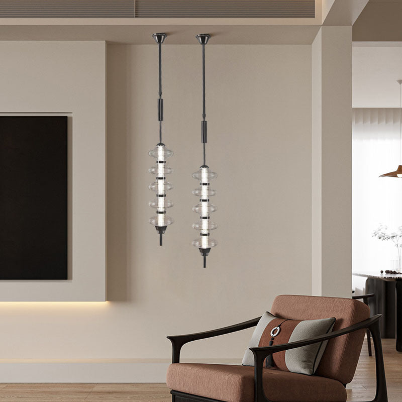 Contemporary Creative Gourd Hardware Glass LED Pendant Light For Living Room