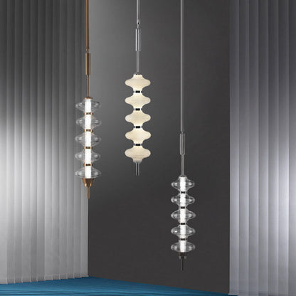 Contemporary Creative Gourd Hardware Glass LED Pendant Light For Living Room
