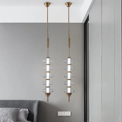 Contemporary Creative Gourd Hardware Glass LED Pendant Light For Living Room